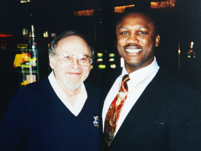 Jerry Izenburg poses with Joe Frazier.